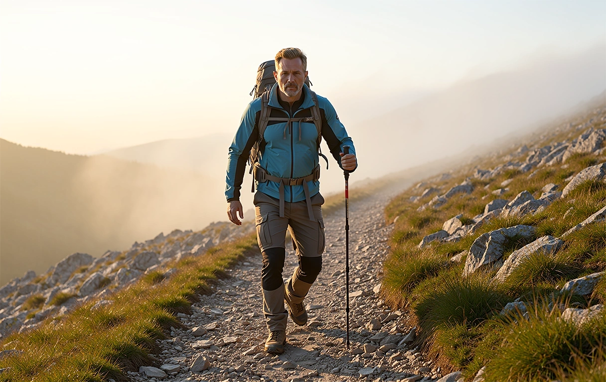 Man hiking in Serbian mountains